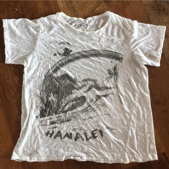 Magnolia Pearl Hanalei T True new boyfriend white t-shirt top one size t… - Picture 3 of 16